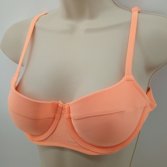 Aerie Lightly Lined Underwire Bra Real Good 34B Orange Peach 2022 Straps - Picture 4 of 11